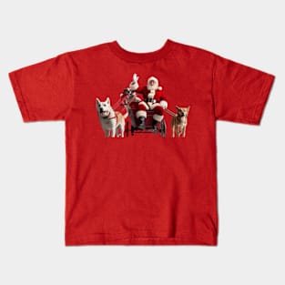 Santa Claus loves dogs Kids T-Shirt